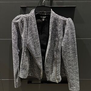 NWOT Banana Republic Women's Gray/blue Tweed Moto Asymmetric Jacket